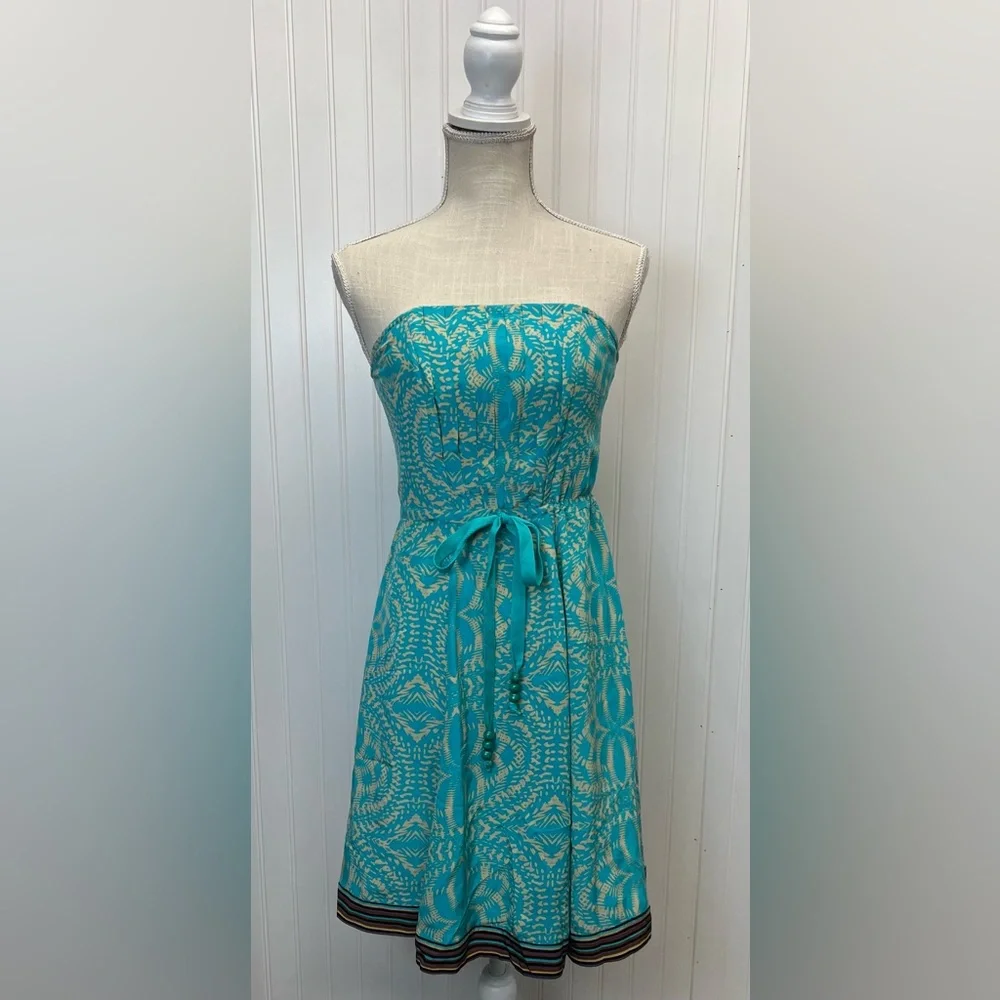 plenty by tracy reese silk dress Plenty by Tracy Reese | Dresses | Plenty By Tracy Reese 0 Silk Tribal  Turquoise Strapless Dress Sz 4